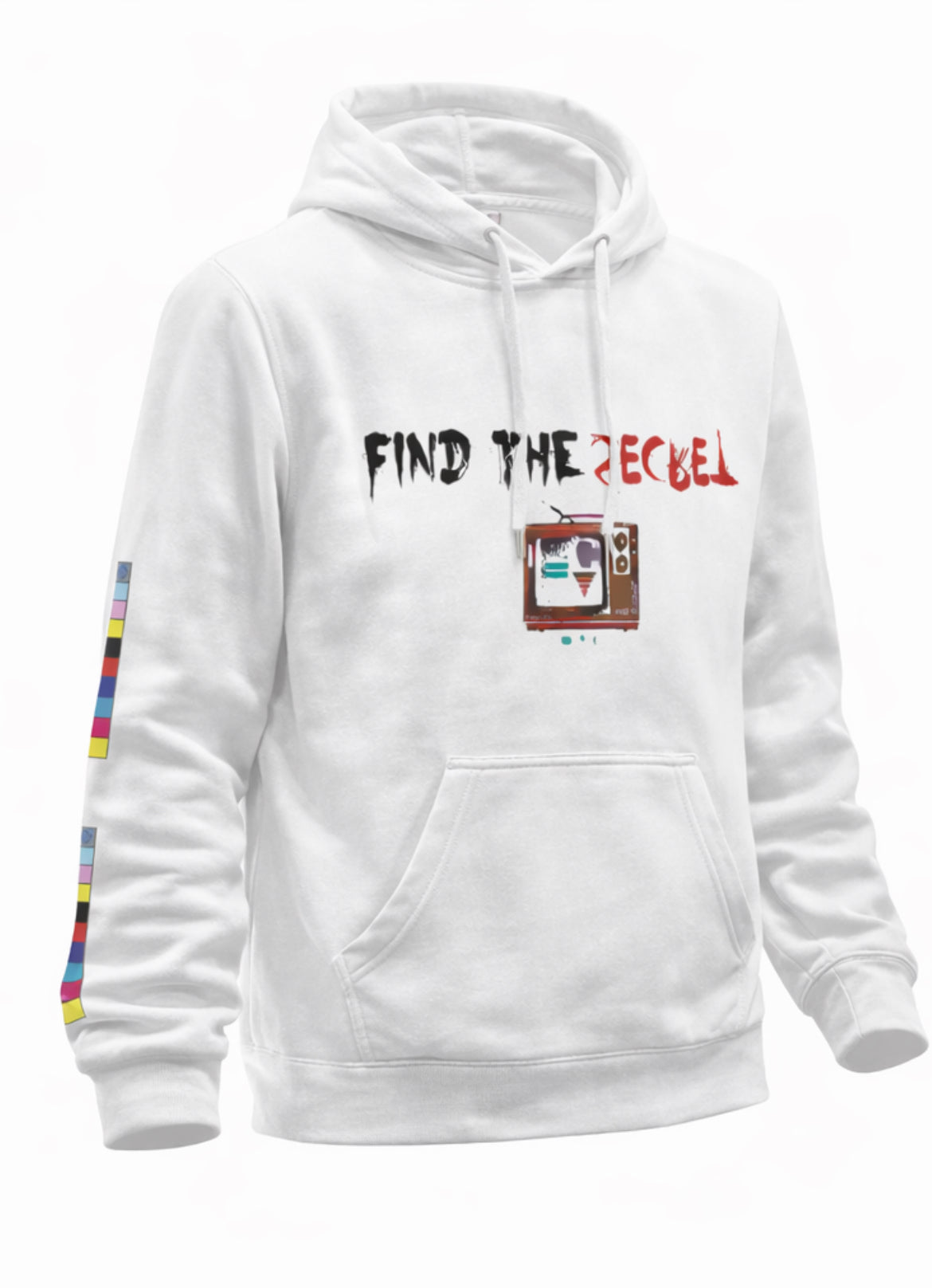 MND+Ctrl “Find The Secret” Graphic Hoodie – Premium Rebel Streetwear Pullover (White)