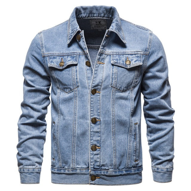 Vintage Blue Denim Jacket Shirt – Tailored Urban Fit