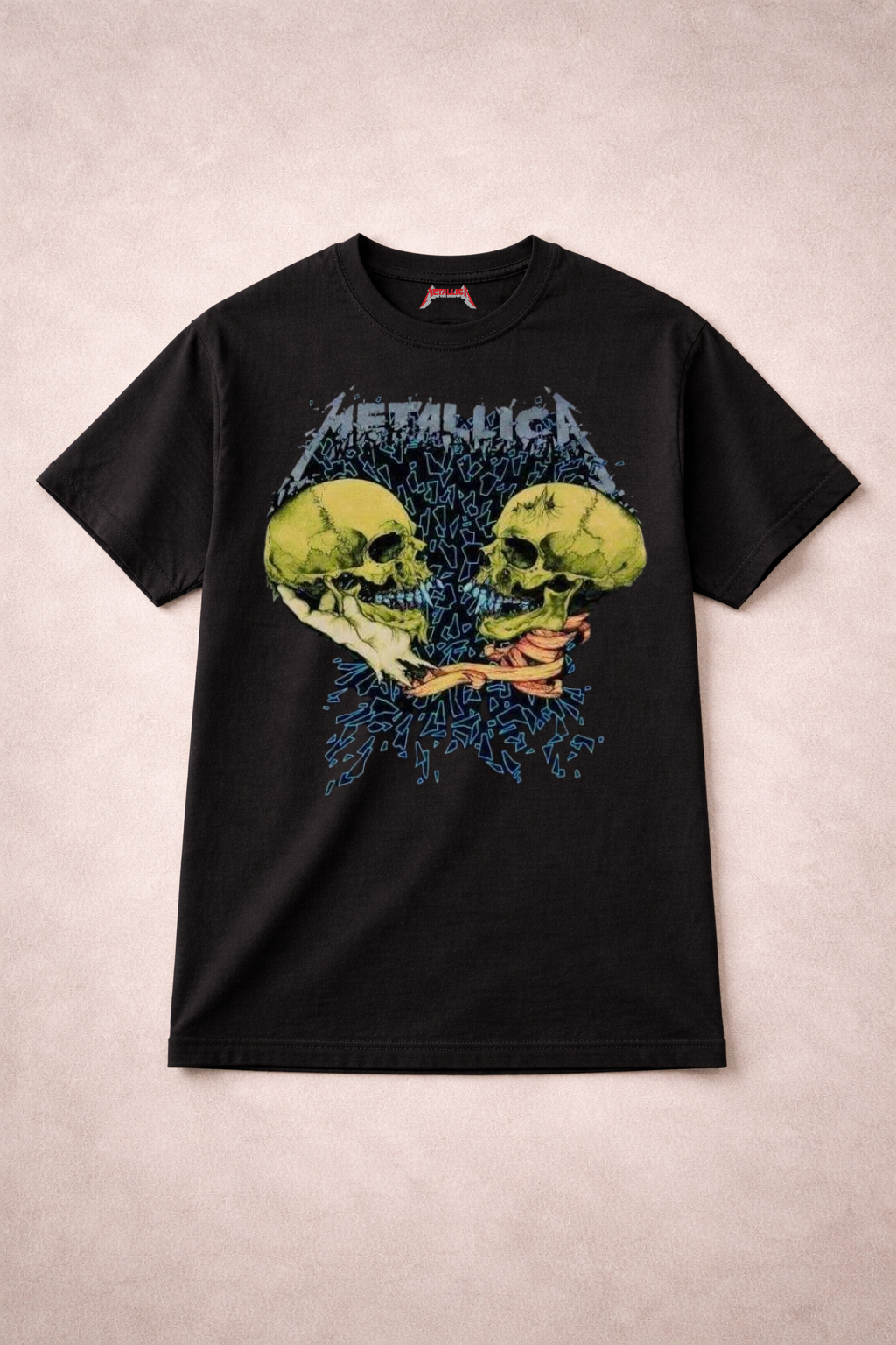 Metallica Skull Clash Graphic T-Shirt – Vintage Rock Band Tee (Black)