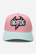 AC⚡DC Pastel Devil Bolt SnapBack – Pink & Mint Edition