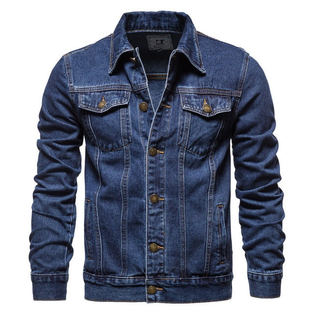 Vintage Blue Denim Jacket Shirt – Tailored Urban Fit