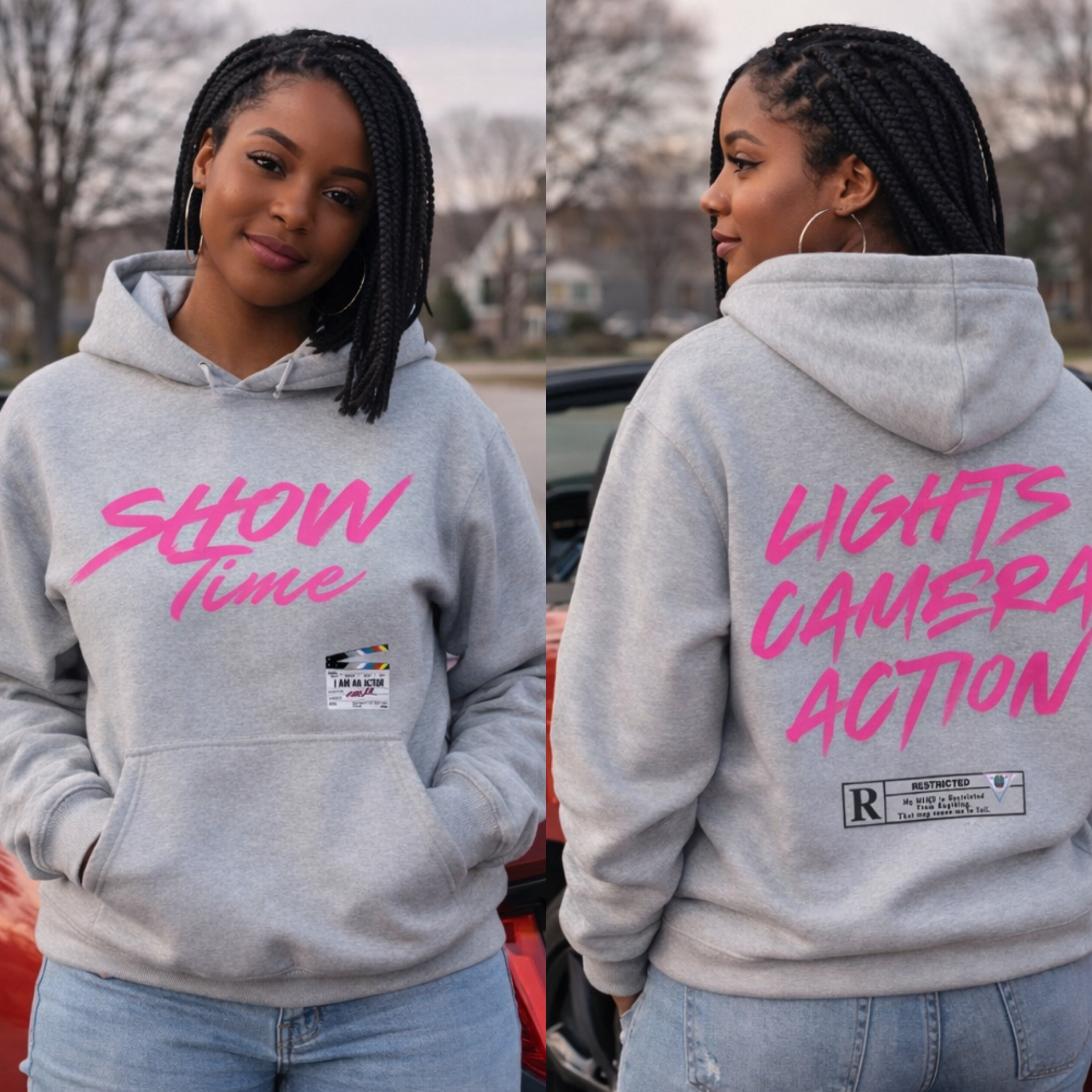 Show Time Hoodie – Lights. Camera. Action. Edition