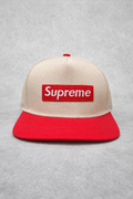 Supreme Box Logo SnapBack – Cream & Red Classic Fit
