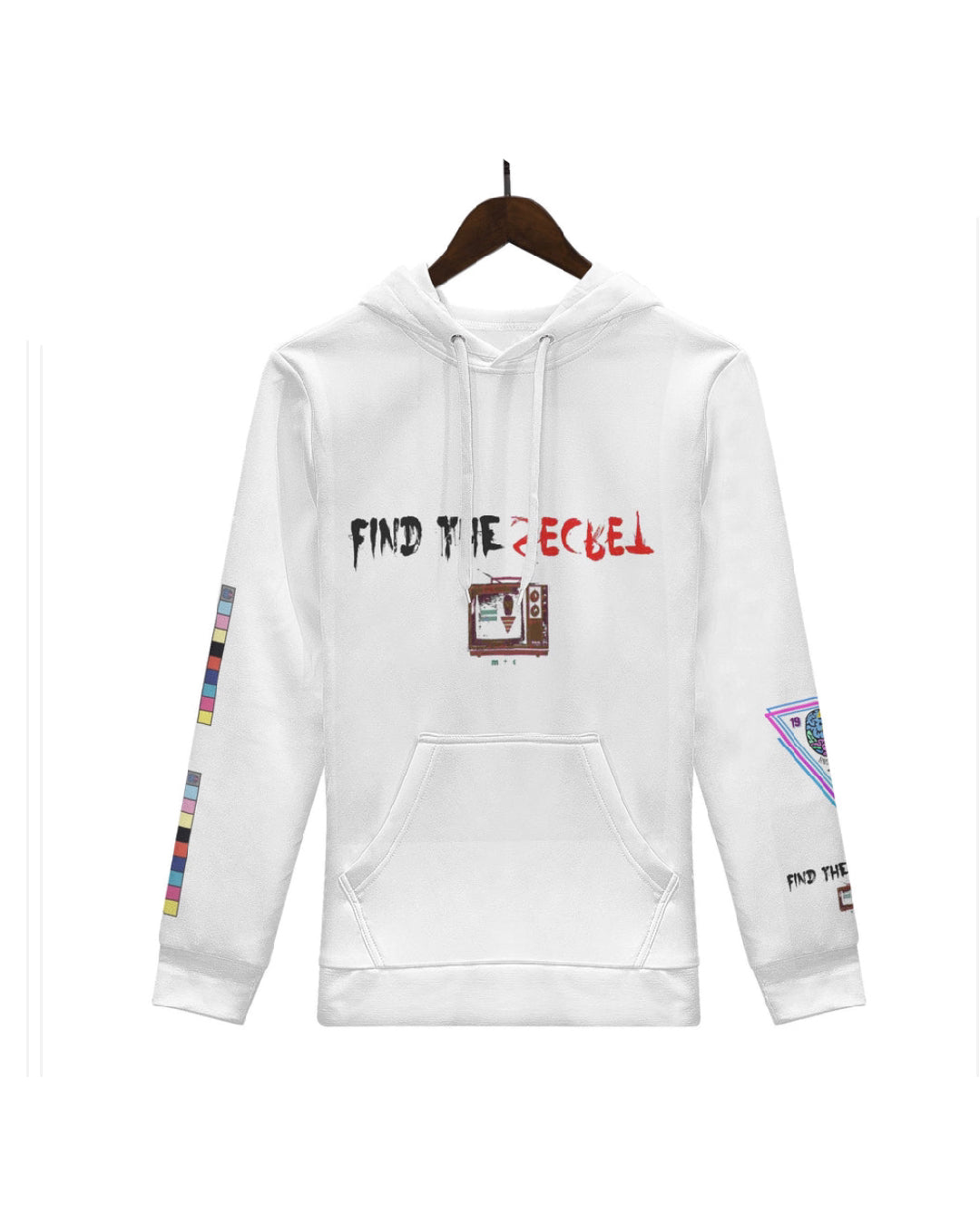 MND+Ctrl “Find The Secret” Graphic Hoodie – Premium Rebel Streetwear Pullover (White)
