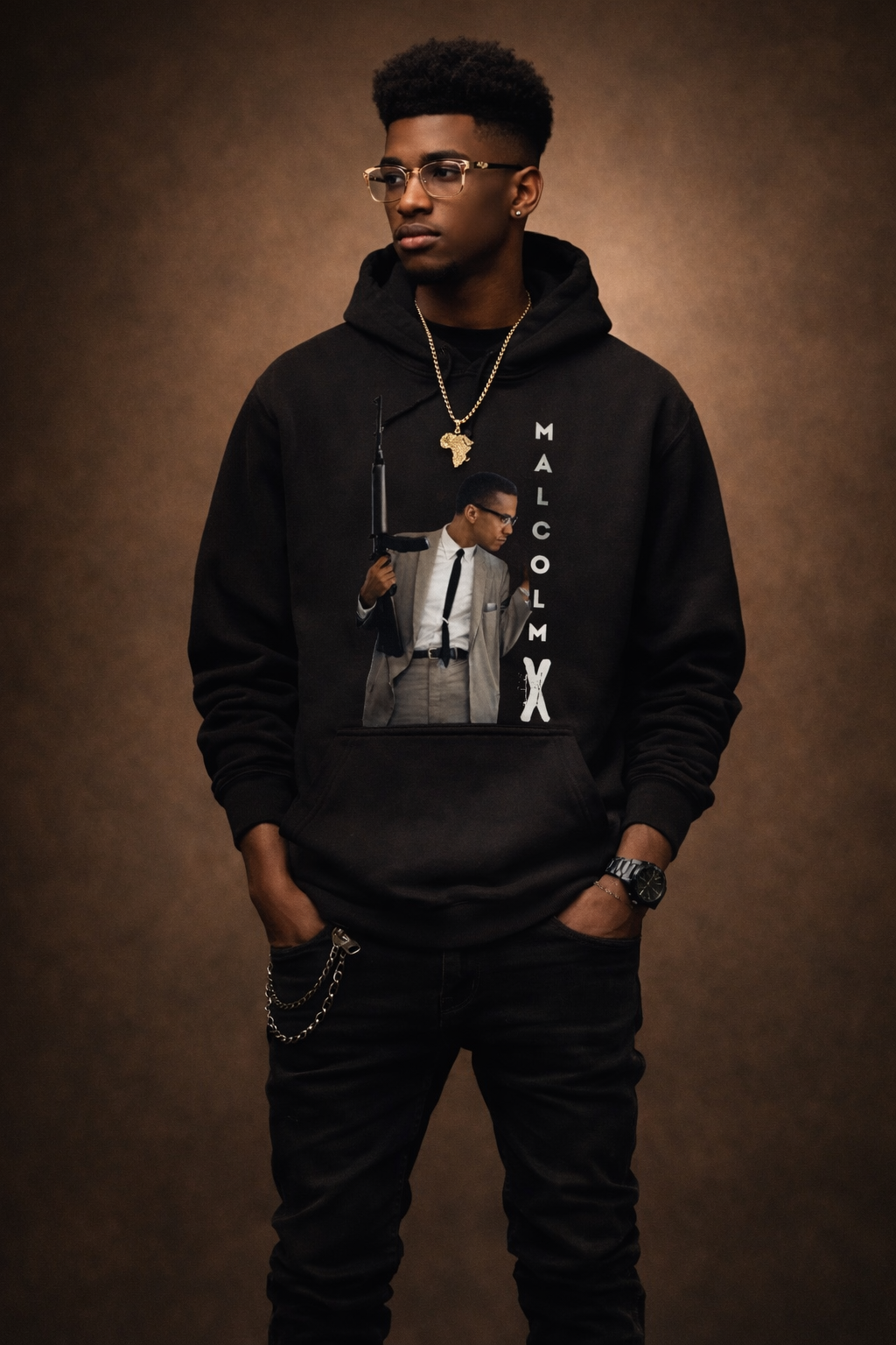 MND+CTRL “Iconic Legacy” Malcolm X Statement Hoodie