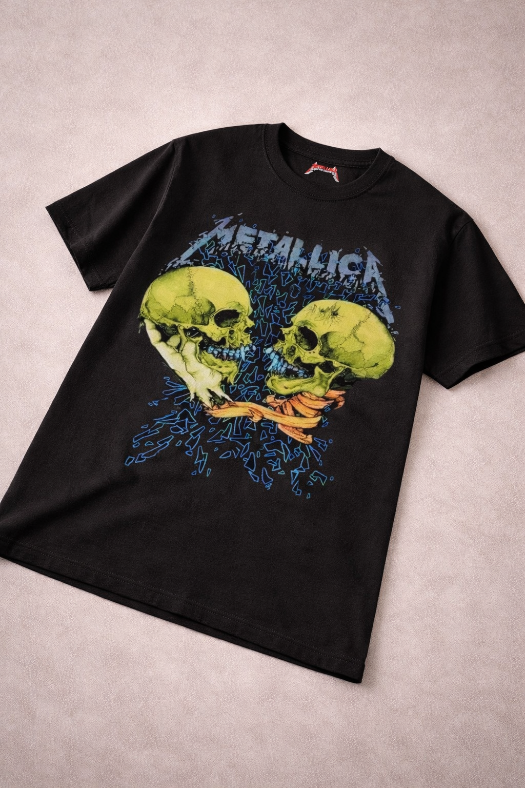 Metallica Skull Clash Graphic T-Shirt – Vintage Rock Band Tee (Black)
