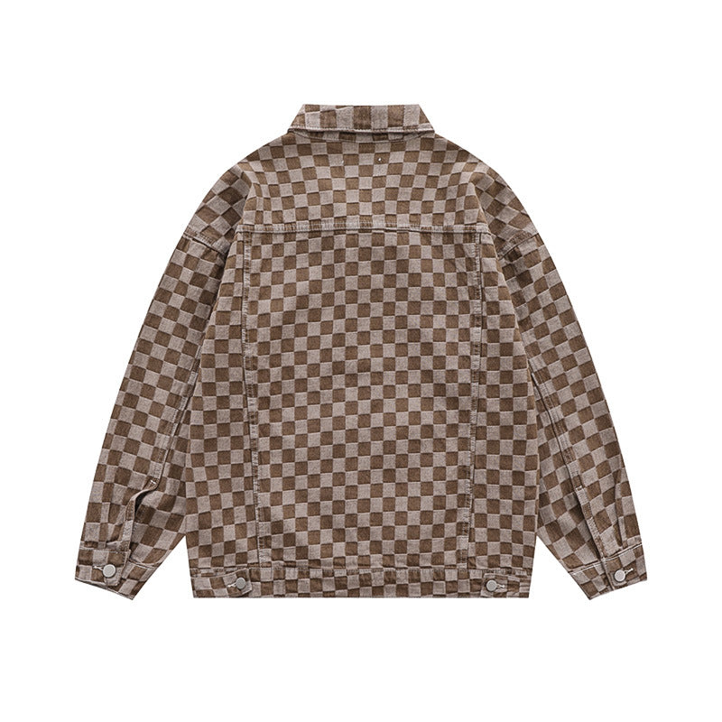 Men's & Women's Matching Checked Jean Jacket for acting/filming.